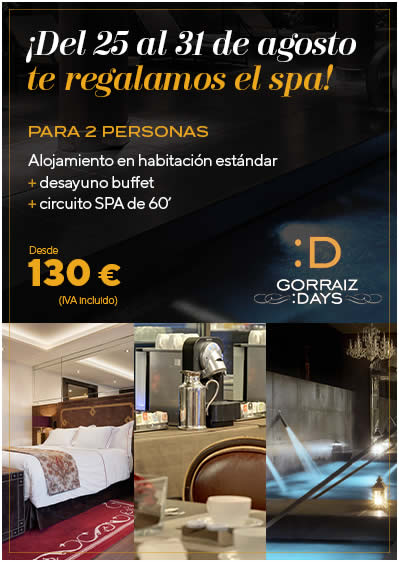 SPA Gratis del 25 al 31 de agosto Hotel SPA Pamplona